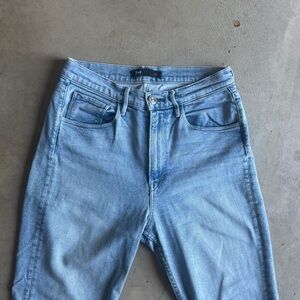 NYC 3x1 three-tone legs Blue Denim Jeans, ankle length and raw hem (28)